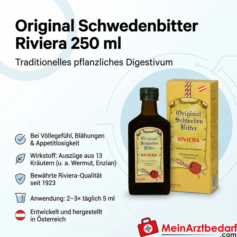 Riviera Schwedenbitter 250 ml – Arzneimittel bei Völlegefühl