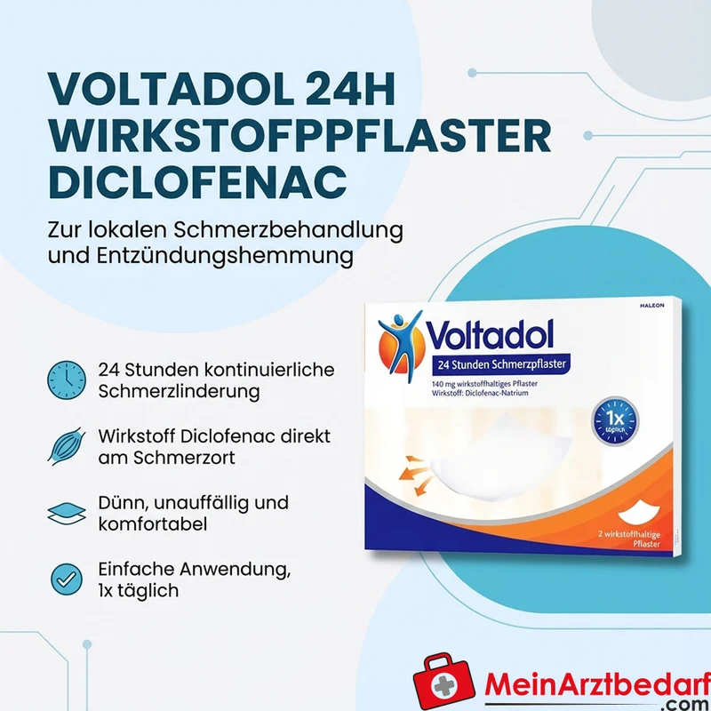 GSK-Gebro Voltadol 24h Wirkstoffpflaster Diclofenac 5 Stück