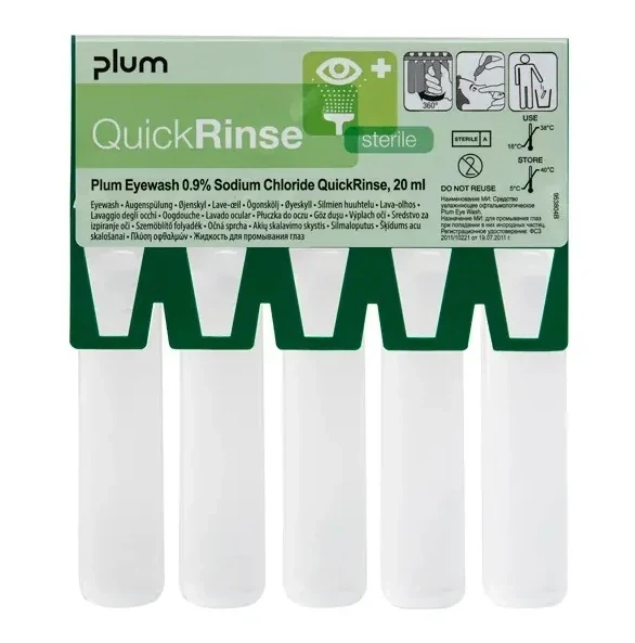 QuickRinse - 5 oogspoelampullen van elk 20 ml