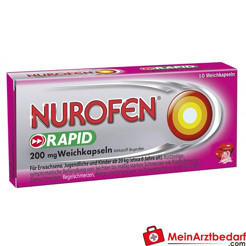 Nurofen Rapid 200 mg Weichkapseln 10 Stück Ibuprofen schnell wirkend