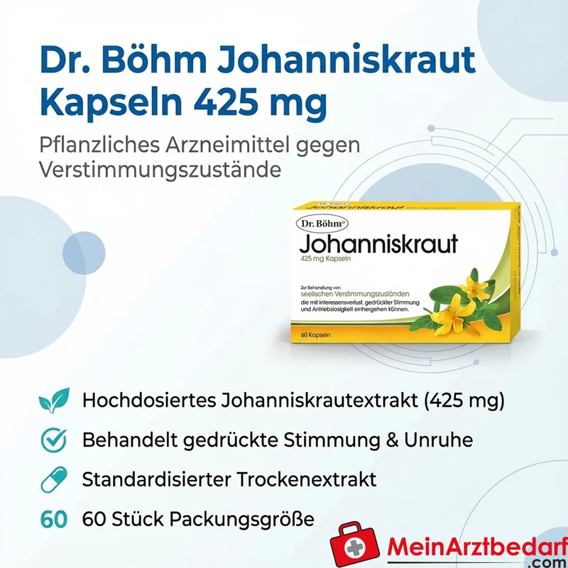 Dr. Böhm Johanniskraut Kapseln 425 mg 60 St. pflanzliches Arzneimittel gegen Verstimmungszustände