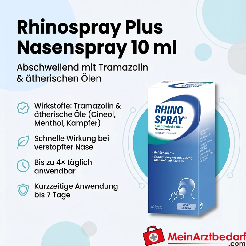 Rhinospray Plus Nasenspray 10 ml – Tramazolin mit ätherischen Ölen
