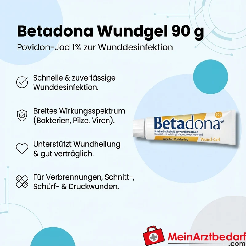 Betadona Wundgel 90 g Povidon-Jod 1% zur Wunddesinfektion