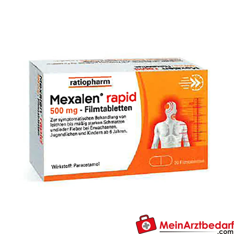 ratiopharm Mexalen rapid Filmtabletten Paracetamol schnellwirksam 20 St ab 4 Jahren