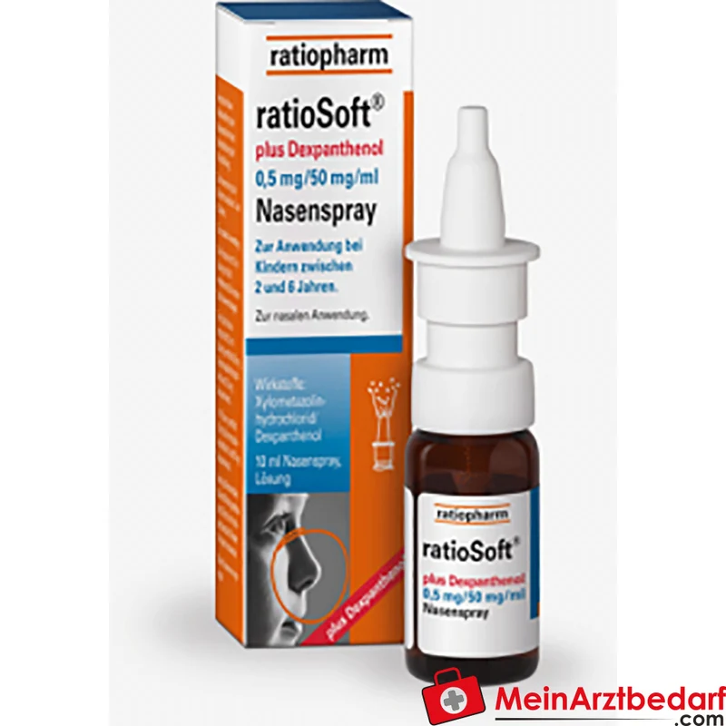 ratiopharm ratioSoft plus Dexpanthenol Nasenspray 10 ml (0,5/50 mg/ml) für Kinder 2–6 Jahre ohne Konservierungsmittel