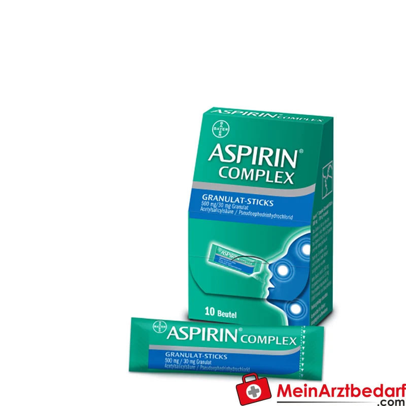 Aspirin Complex Granulat-Sticks, Erkältung und Schnupfen, fiebersenkend, 10 St.