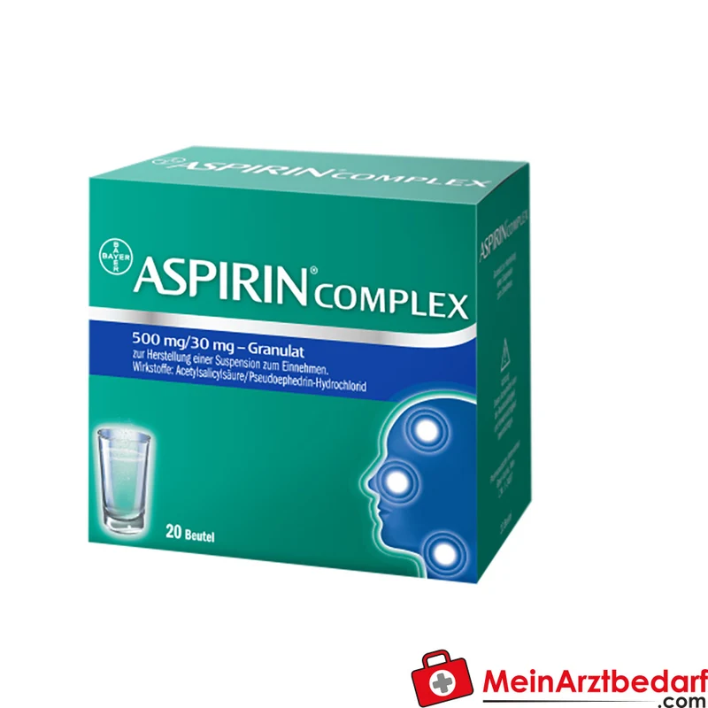 Aspirin Complex Granulat 10 Beutel 500 mg/30 mg Acetylsalicylsäure und Pseudoephedrin bei Erkältungsschmerzen und Fieber