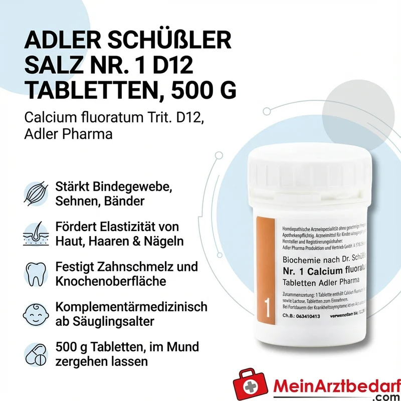 Adler Schüßler Salz Nr. 1 D12 Tabletten 500 g (Calcium fluoratum)