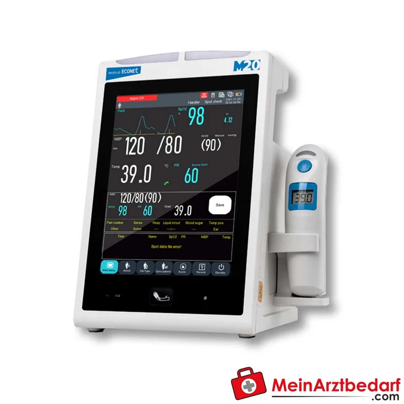 medical ECONET M20 Vitalzeichenmonitor mit SpO2, NIBP und Temperaturmessung