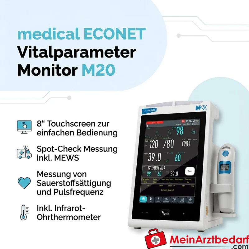 medical ECONET M20 Vitalzeichenmonitor mit SpO2, NIBP und Temperaturmessung