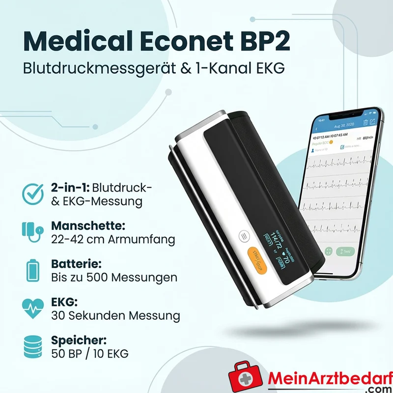 BP2 Blutdruckmessgerät mit integriertem 1-Kanal EKG