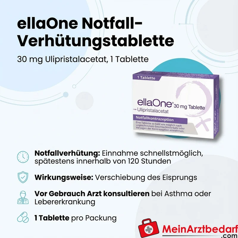 ellaOne Notfall-Verhütungstablette 30 mg Ulipristal 1 St