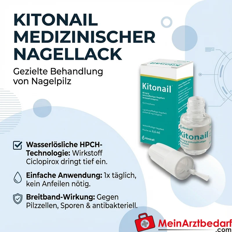 Kitonail Medizinischer Nagellack gegen Nagelpilz Ciclopirox 3 ml
