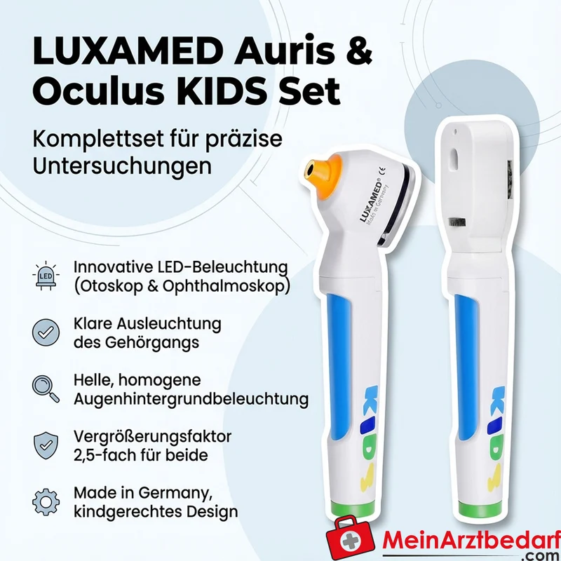 LUXAMED LuxaScope Auris Set LED 2.5 V, KIDS (Otoskop + Ophthalmoskop + 2 Griffe)