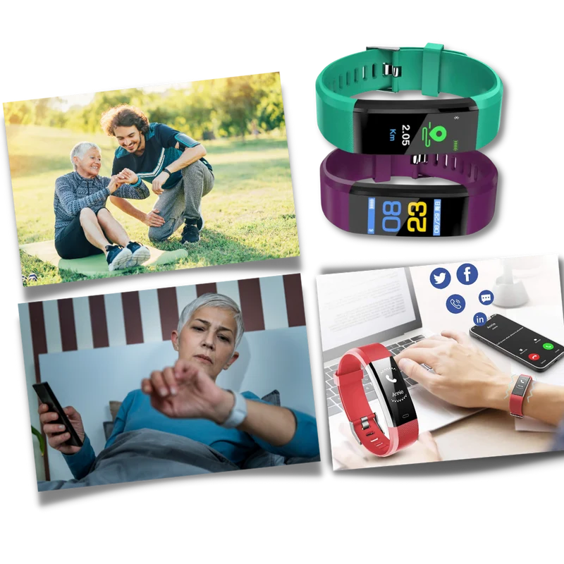 Senioren-Smartwatch – Basis-Fitness-Tracker mit Schrittzähler, Herzfrequenzmesser & benutzerfreundlichem Design
