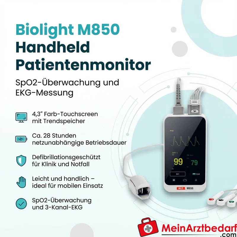 Biolight M850 Handheld Patientenmonitor, SpO2-Überwachung und 3-Kanal-EKG