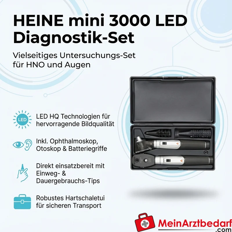 HEINE mini 3000 LED Diagnostik-Set, Ophthalmoskop & Otoskop