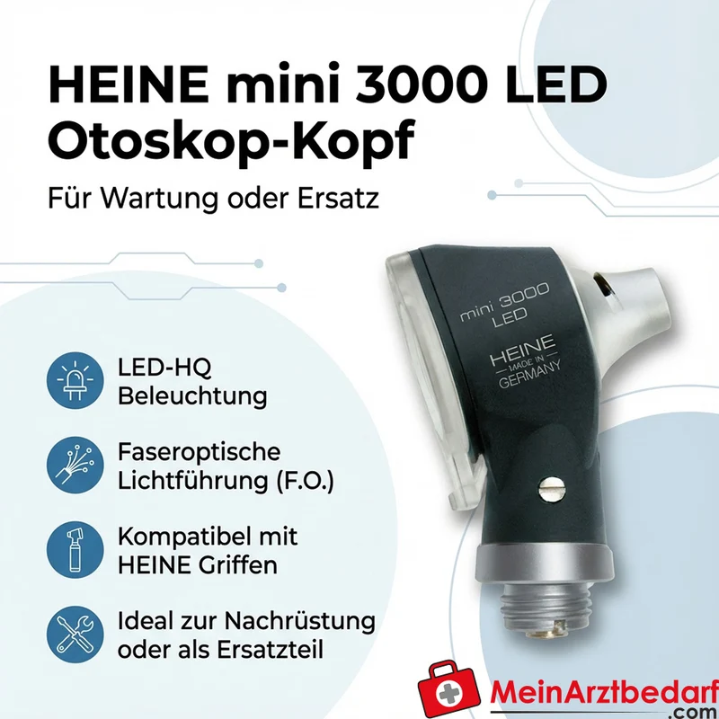 HEINE mini 3000 LED Otoskop-Kopf, ohne Griff & Zubehör