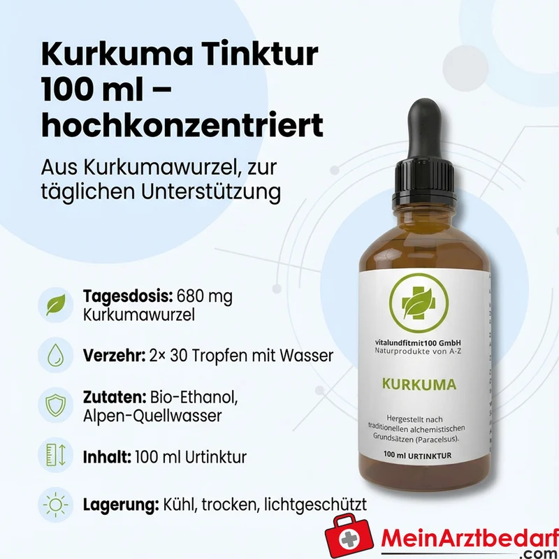 Kurkuma Tinktur 680 mg Kurkumawurzel Tagesdosis Tropfen 100 ml