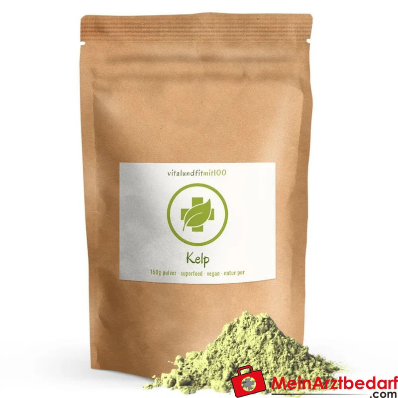 Kelp Pulver 150 g, 100% reines Kelp, natürliche Jodquelle