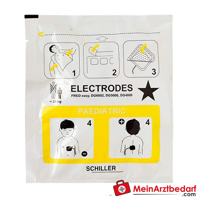 SCHILLER Defibrillationselektroden für Kinder, grosser Stecker, 1 Paar
