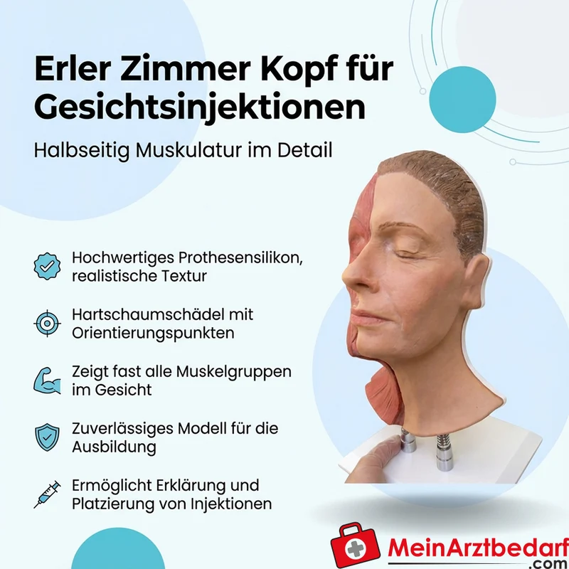 Erler-Zimmer Kopf für Gesichtsinjektionen, halbseitig Muskulatur