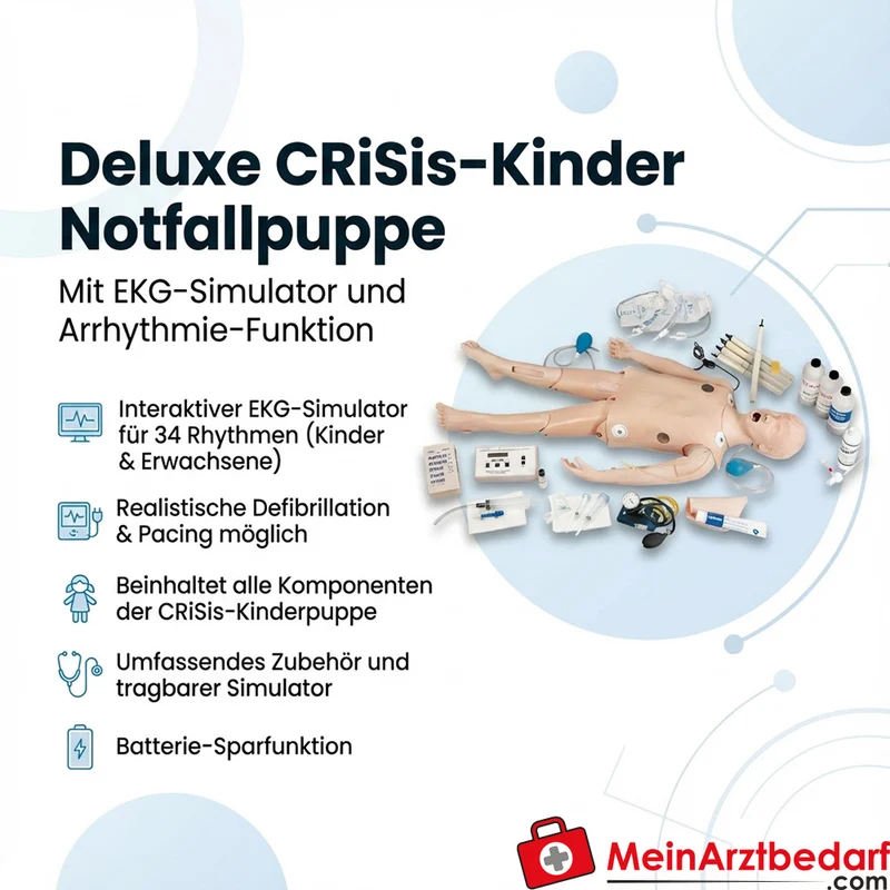 Erler-Zimmer Deluxe CRiSis-Kinder Notfallpuppe mit EKG-Simulator