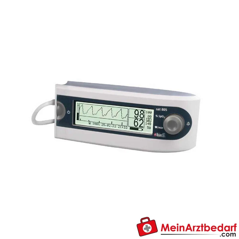 AEROcheck sat 805 Pulsoximeter Langzeitüberwachung LCD Li-Ion Akku 22h SpO2 Pulsalarm