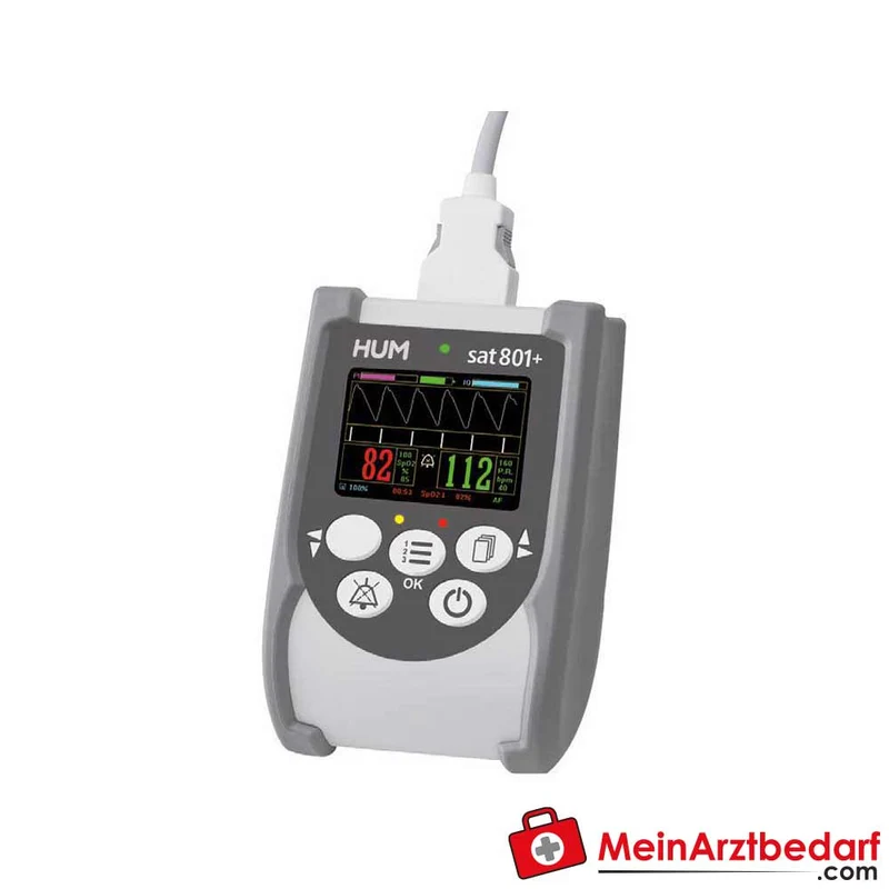 AEROcheck sat 801+ Pulsoximeter Masimo SET FastSAT Multicolor‑TFT Li‑Ion Akku 22 h