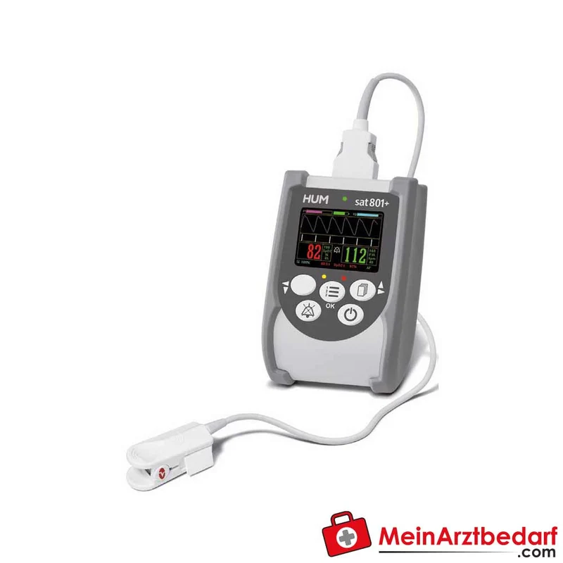 AEROcheck sat 801+ Pulsoximeter Masimo SET FastSAT Multicolor‑TFT Li‑Ion Akku 22 h