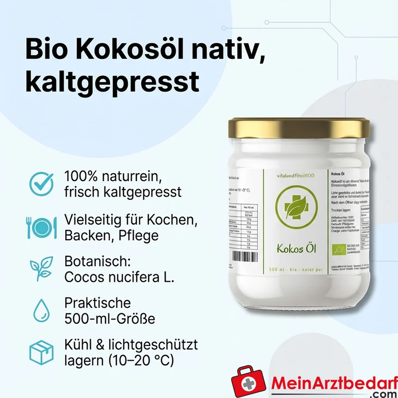 Kokosöl nativ kaltgepresst 500 ml 100% naturrein