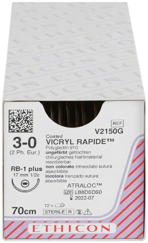Vicryl Rapide usp 3-0 70cm RB-1 ongekleurd V2150G 12x1