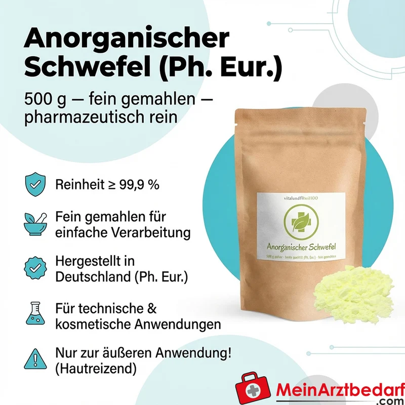 Anorganischer Schwefel Ph. Eur. 99,9% fein gemahlen 500 g