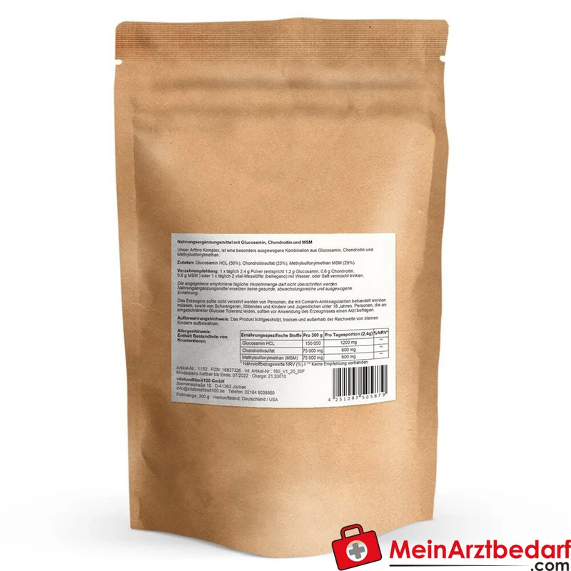 Arthro Komplex Pulver mit Glucosamin, Chondroitin und MSM 300 g