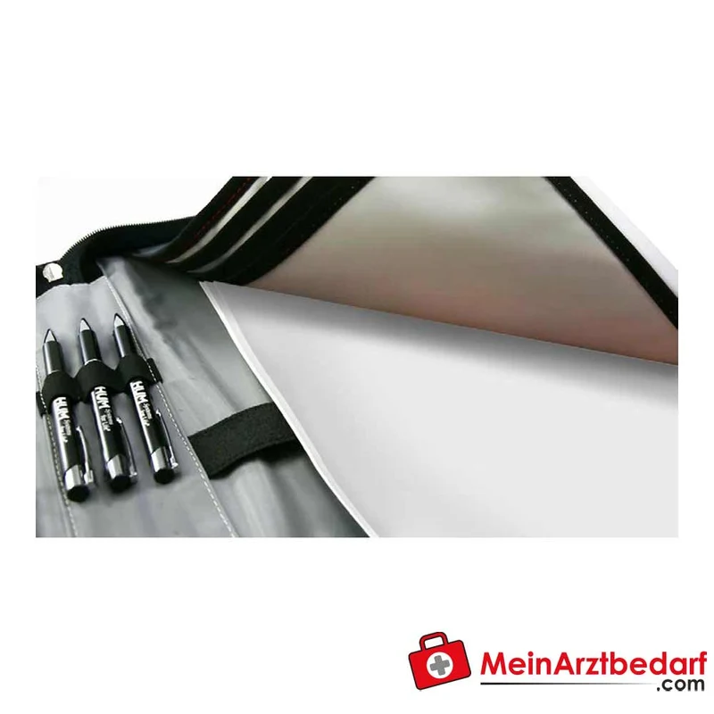 AEROcase ORGAbag DIN A4 Multi-Organizer 4‑ oder 2‑fach Lochung farbcodiert mit Alu‑Klemmbrett