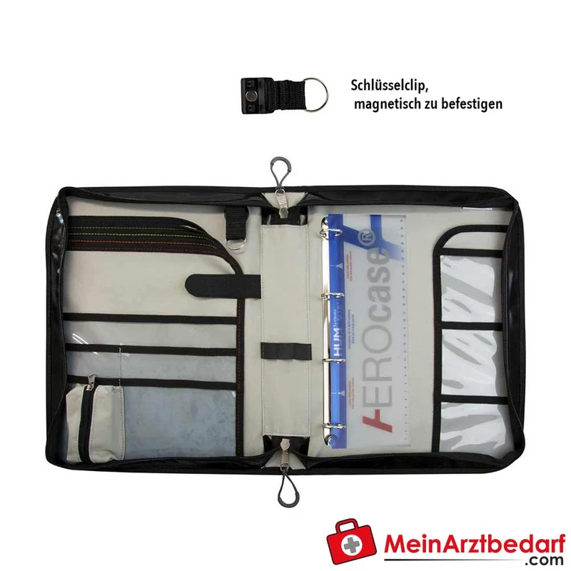 AEROcase ORGAbag DIN A4 Multi-Organizer 4‑ oder 2‑fach Lochung farbcodiert mit Alu‑Klemmbrett