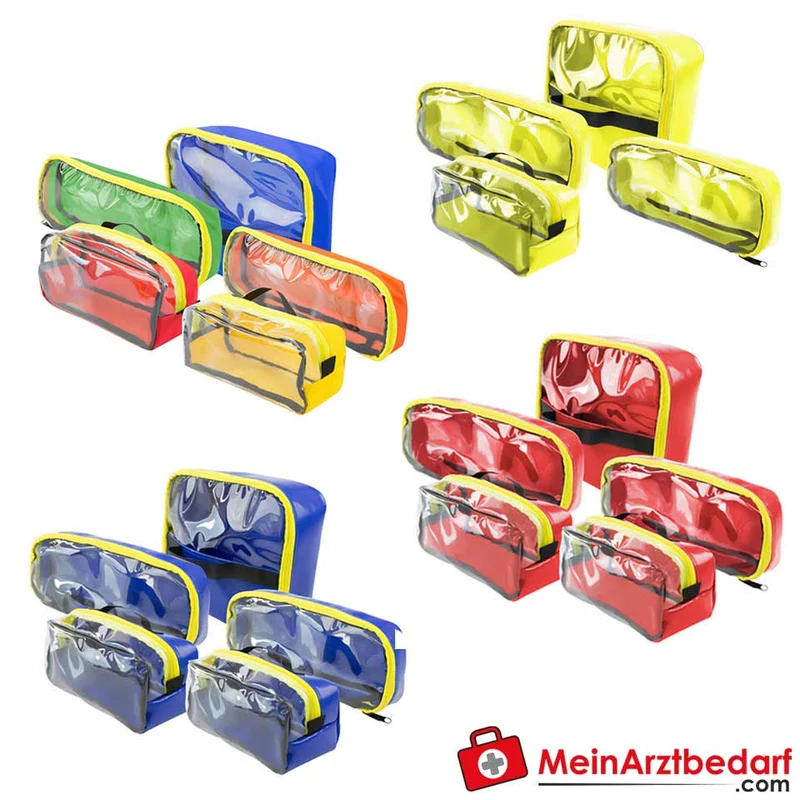 AEROcase Modultaschen-Set für Notfallrucksack 1R, 5-tlg, AEROtex PLAN (Plane) oder PES (Polyester), Klarsichtfenster, Klettbefestigung