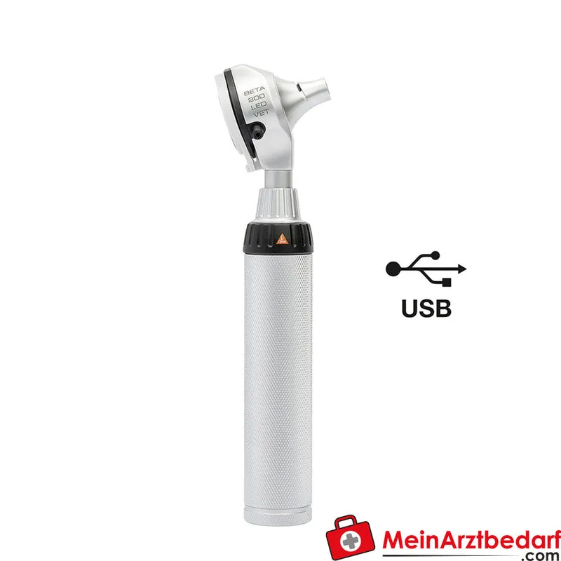 HEINE BETA 200 LED F.O. Otoskop mit Ladegriff, USB Kabel und Steckernetzteil