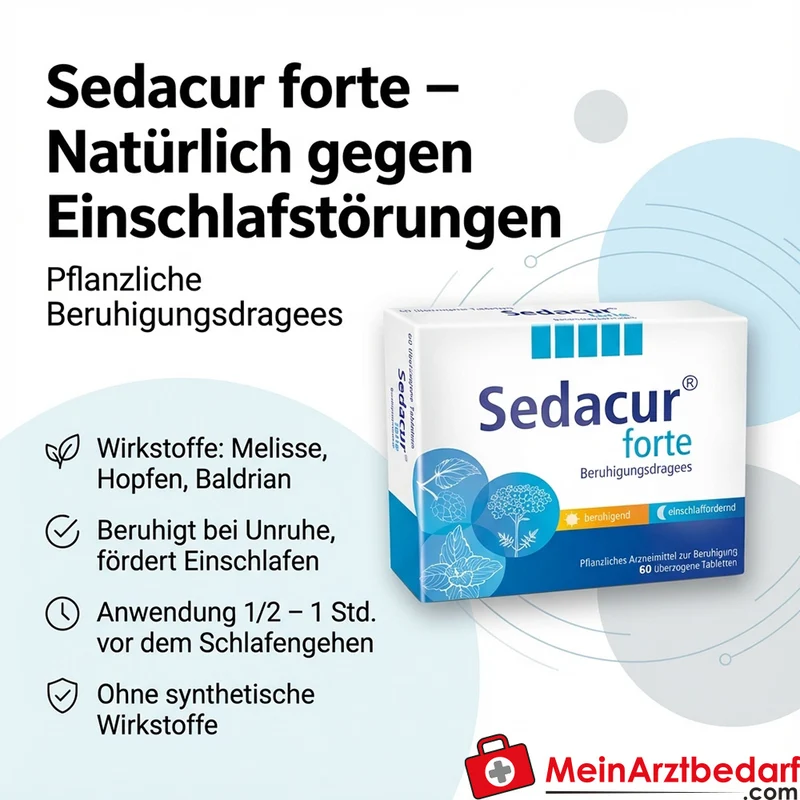 Sedacur forte Baldrian 75 mg Melisse 45 mg Hopfen 23 mg Dragees, 100 St.