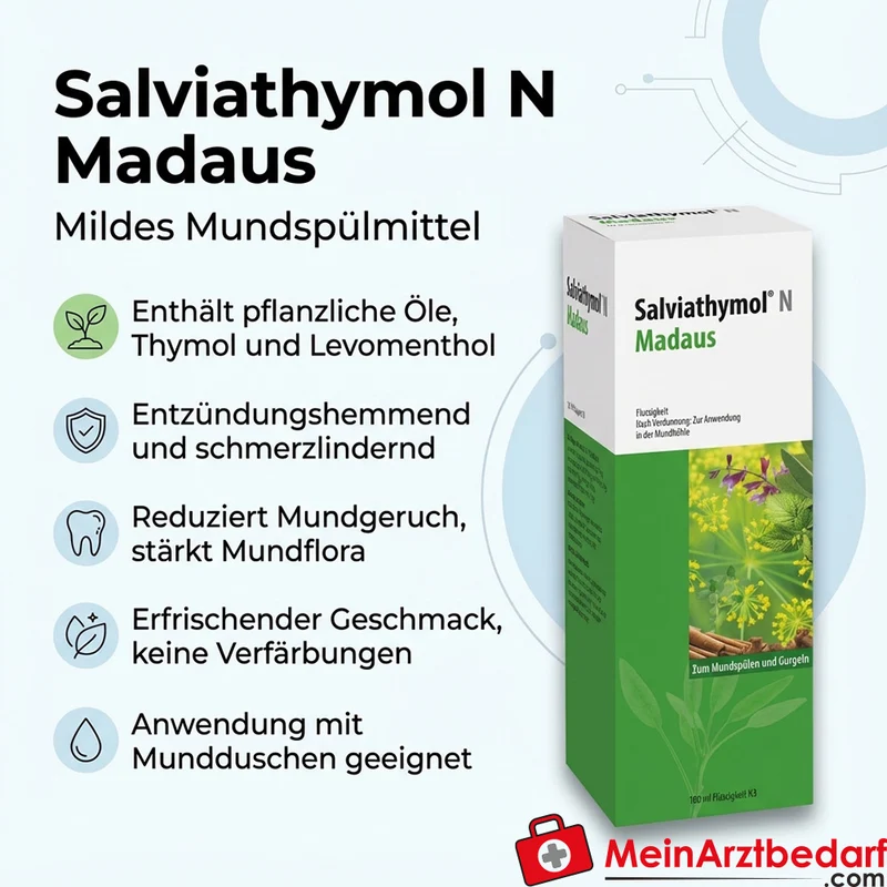 Madaus Salviathymol N Mundspülkonzentrat mit Thymol und pflanzlichen Ölen