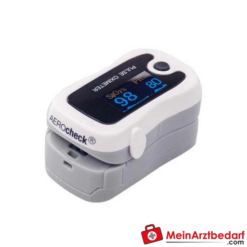 AEROcheck Finger-Pulsoximeter mit OLED-Display SpO2 70–99 % ±3 % Puls 30–235 bpm Ein-Finger-Anwendung