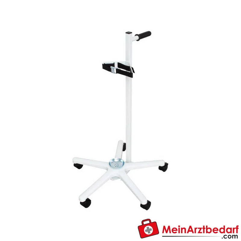 AEROtreat Gasflaschenfahrgestell 10 l Sauerstoff Stahlrohr Fußkreuz Guss‑Aluminium 5 lenkbare Rollen