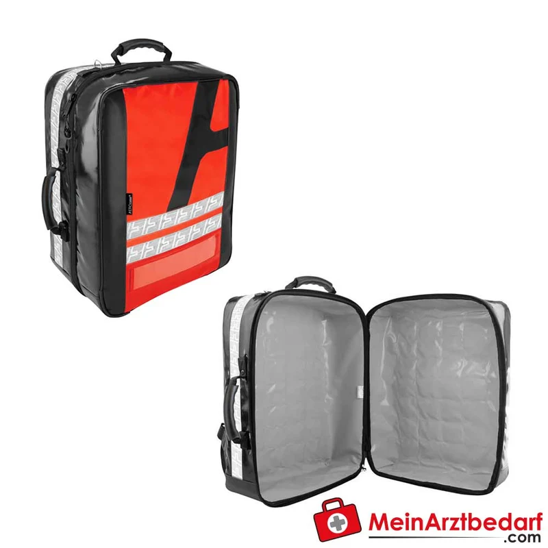 AEROcase PROpack Notfallrucksack AEROtex PLANPRO Leuchtrot RAL 3024 28 Magnetfelder gepolsterter Rücken
