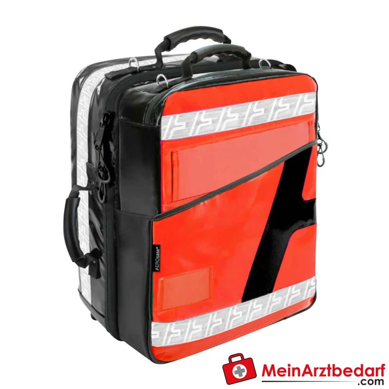 AEROcase PROpack Notfallrucksack AEROtex PLANPRO Leuchtrot RAL 3024 28 Magnetfelder gepolsterter Rücken