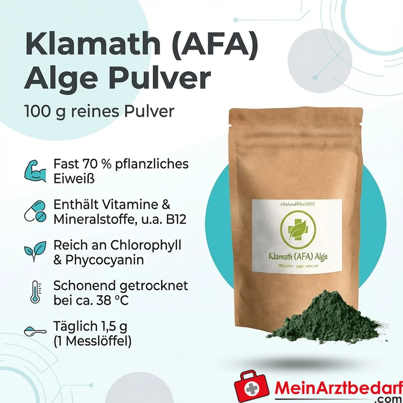 Klamath Algenpulver (Aphanizomenon flos‑aquae, AFA) 100 g