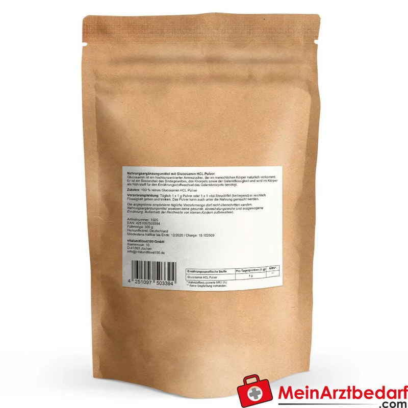 Glucosamin HCl Pulver 300 g Nahrungsergänzung