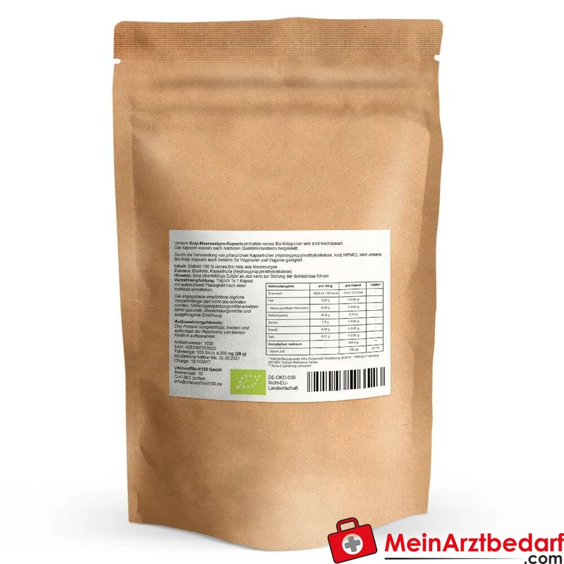 Kelp Kapseln 100 µg Jod pflanzliche HPMC-Kapseln vegan