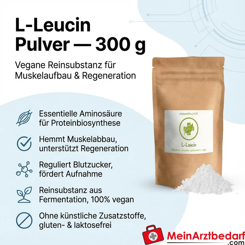 L-Leucin Pulver 300 g Reinsubstanz vegan glutenfrei laktosefrei