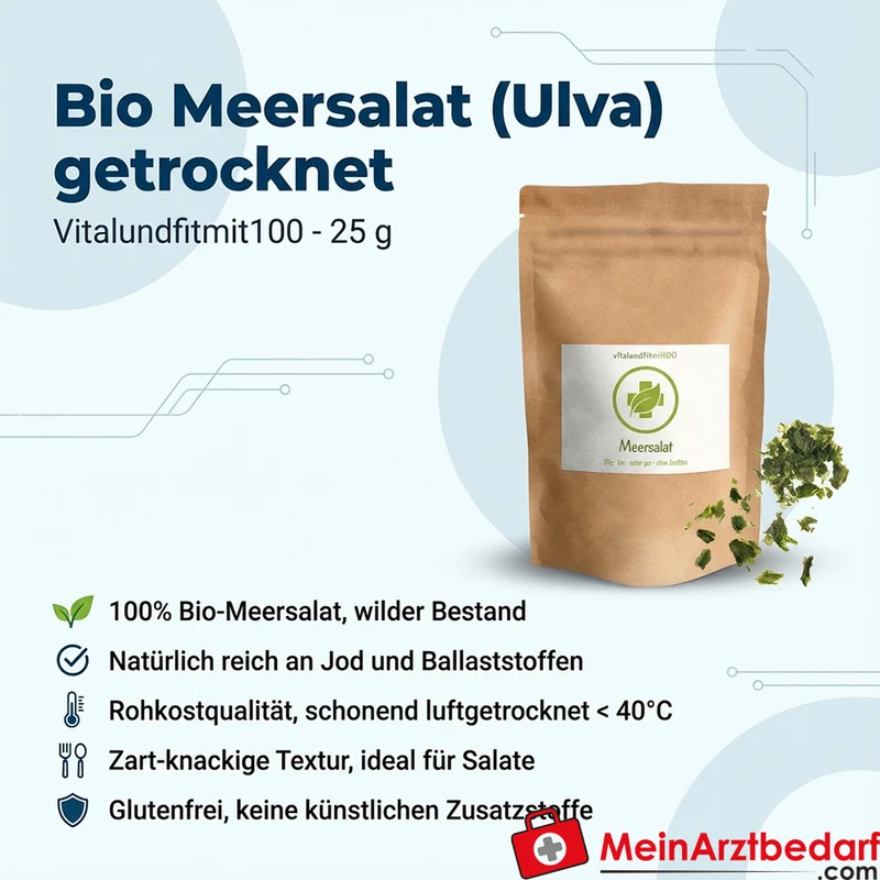 Meersalat (Ulva) getrocknet Rohkost natürliches Jod 25 g