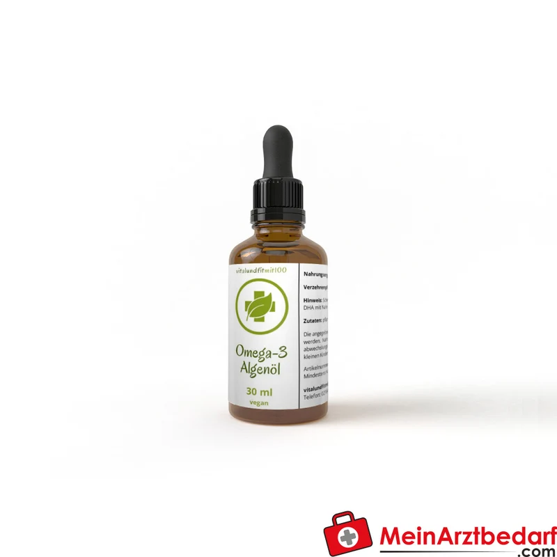 Omega-3 Algenöl (DHA+EPA) 30 ml Flüssig aus Schizochytrium, vegan Nahrungsergänzung